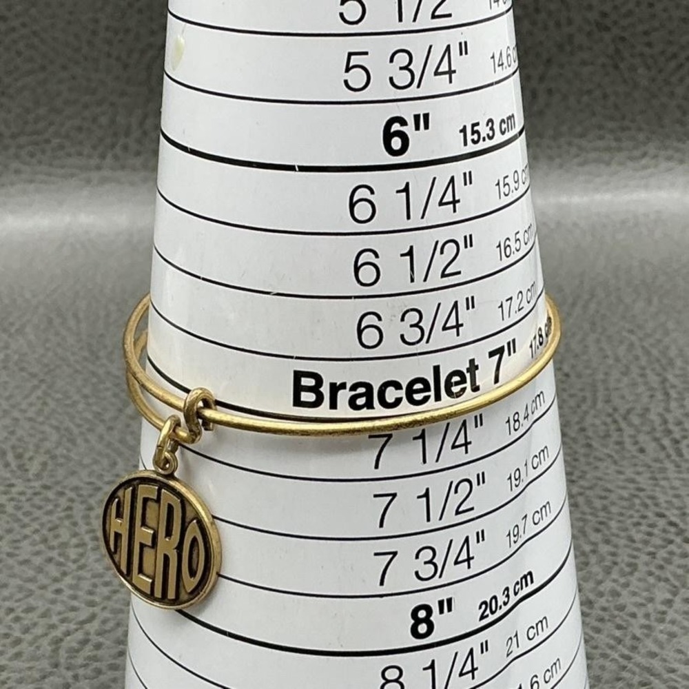 Alex And Ani Bracelet Gold Tone HERO‎ Charm Bangle Womens 7 In Fashion Jewelry - Picture 6 of 6